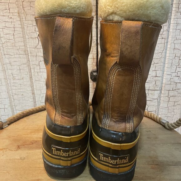 VTG Timberland Boots Men’s Size 9 Insulated Leather1980s Woods Hunt Snow - Picture 4 of 6